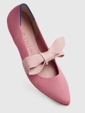 Rothy's Rosebud Pink Bow Mary Jane Ballet Flats